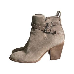Genuine Suede Ankle Boots-TAN